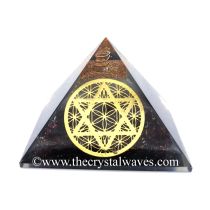 Glow In Dark GID Garnet Chips Orgone Pyramid With Flower Of Life Star Of David