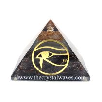 Glow In Dark Garnet Chips Orgone Pyramid With Horus Eye Symbol