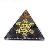 Glow In Dark GID Garnet Chips Orgone Pyramid 7 Chakra Metatron's Cube Symbol