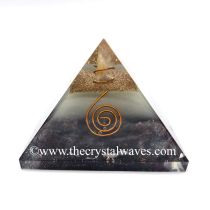 Glow In Dark Garnet Chips Orgone Pyramid With Copper Wrapped Crystal Point