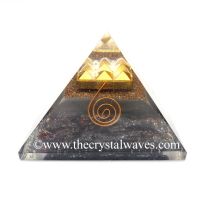 Glow In Dark GID Garnet Chips Orgone Pyramid With 9 Pyramid Plate
