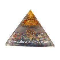 Glow In Dark Mix Chakra Chips Pyramid With Shreeyantra