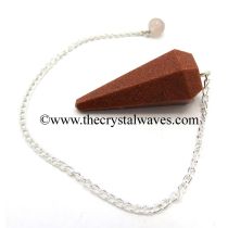 Red Gold Stone Manmade Faceted Pendulum