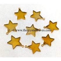 Yellow Chalcedony / Onyx Gold Electroplated Star Pendant
