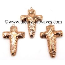 copper-plated-cross-arrowhead-diy-agate-pendant-necklace-jewelry