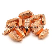 Crystal Quartz Full Copper Electroplated Pencil Pendants