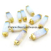 Oplaite Handknapped Rectangle Gold Electroplated Connector / Pendant