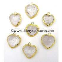 Crystal Quartz Gold Electroplated Small Heart Pendant