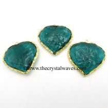 Persian Green Hydro Quartz Heart Shape Gold Electroplated Pendant