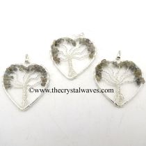 Labradorite Chips Heart Shape Tree Of Life Pendant