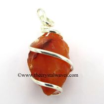 Carnelian Hammered Nuggets Cage Wrapped Pendant