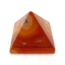 Red Banded Onyx Chalcedony less than 15mm pyramid 