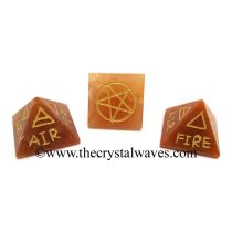 Red Aventurine 5 Element Engraved Small Pyramid