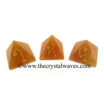 Red Aventurine Arch Angel Engraved Small Pyramid