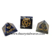 Sodalite 5 Element Engraved Small Pyramid