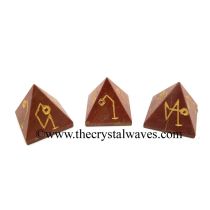 Red Jasper Arch Angel Engraved Small Pyramid