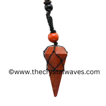 Red Jasper Macrame Pendulum Pendant