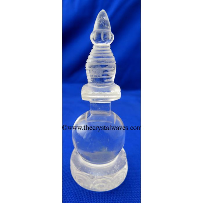 Wholesale Crystal Quartz / Sfatik Hand Carved Stupa