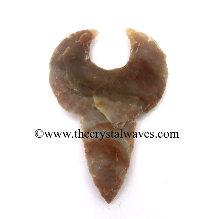 Agate HandKnapped Shark Tooth Shap