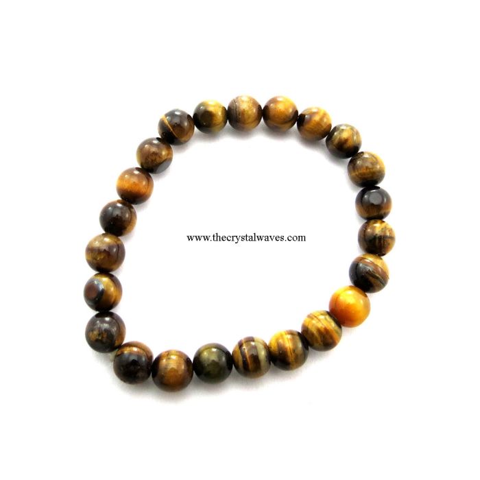 Tiger Agate Round Beads Stretchable Bracelet