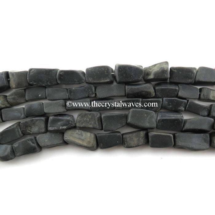Black Agate Hand Knapped Rectangle Nuggets