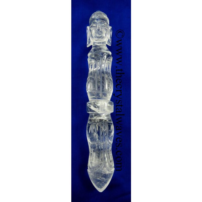 Crystal Quartz Carved Buddha Healing Stick