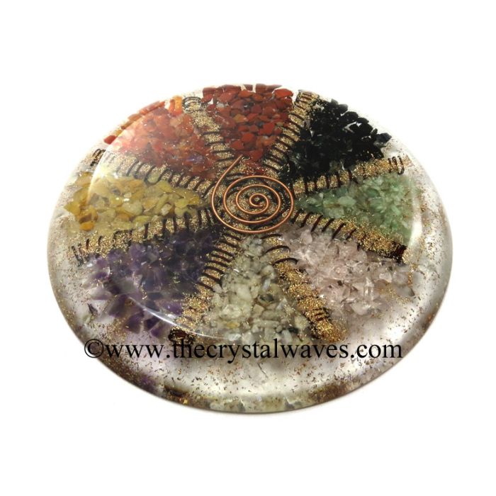 Mix Gemstone Chips Orgone Energy Charging Plate