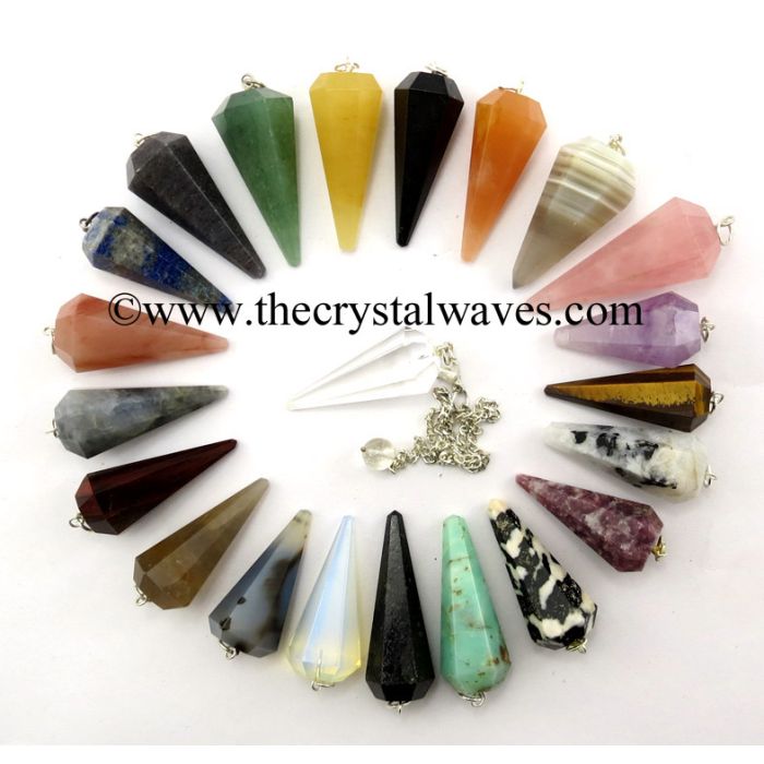 Mix Assorted Gemstone Faceted Pendulums