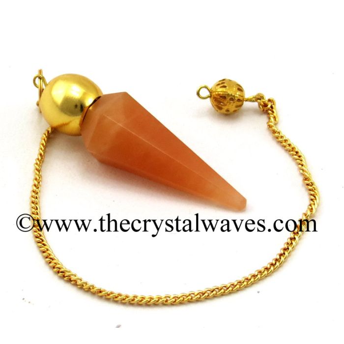 Red Aventurine Faceted Gold Modular Pendulum
