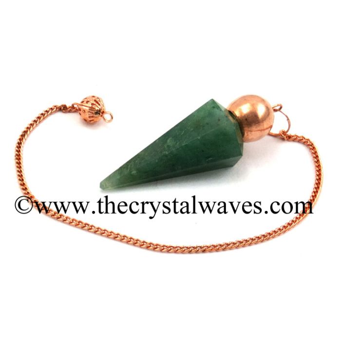 Green Aventurine (Dark) Faceted Copper Modular Pendulum