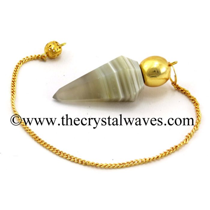 Lace Agate Faceted Gold Modular Pendulum