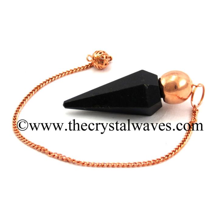 Black Agate Faceted Copper Modular Pendulum