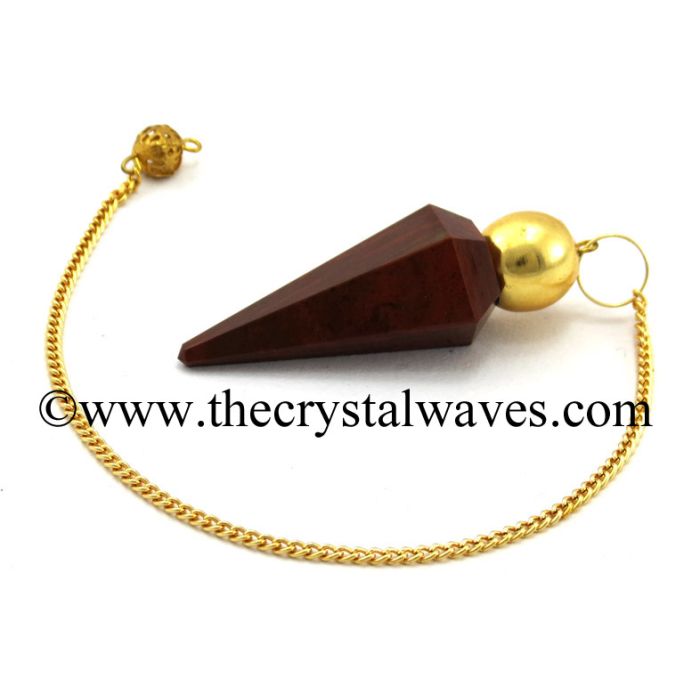 Red Jasper Faceted Gold Modular Pendulum
