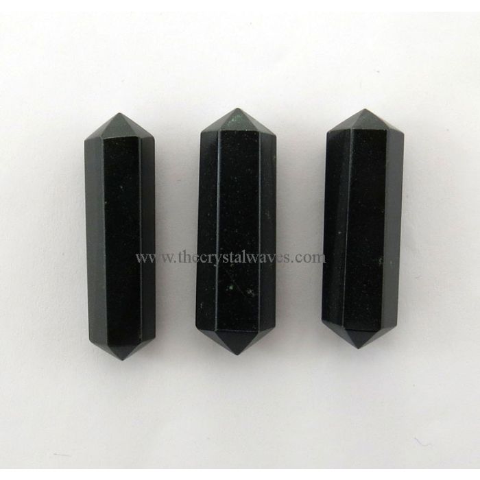 Black Agate Crystal Double Terminated Pencil Points