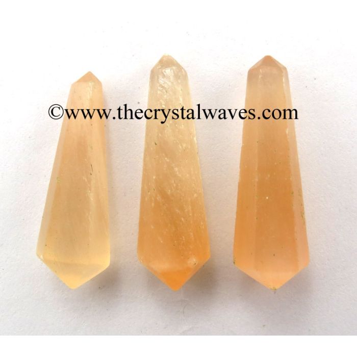 Orange Selenite Crystal Double Terminated Pencil Points