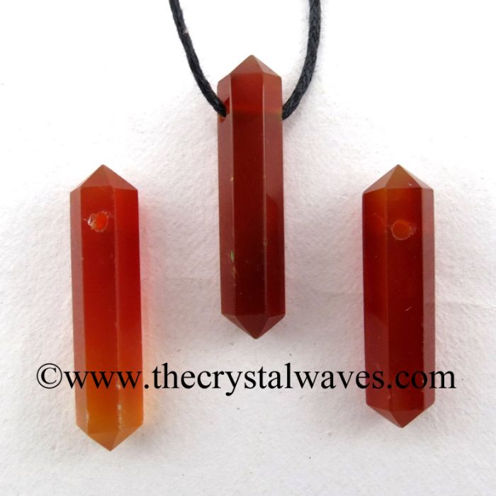 Red Chalcedony Double Point Pencil Pendant