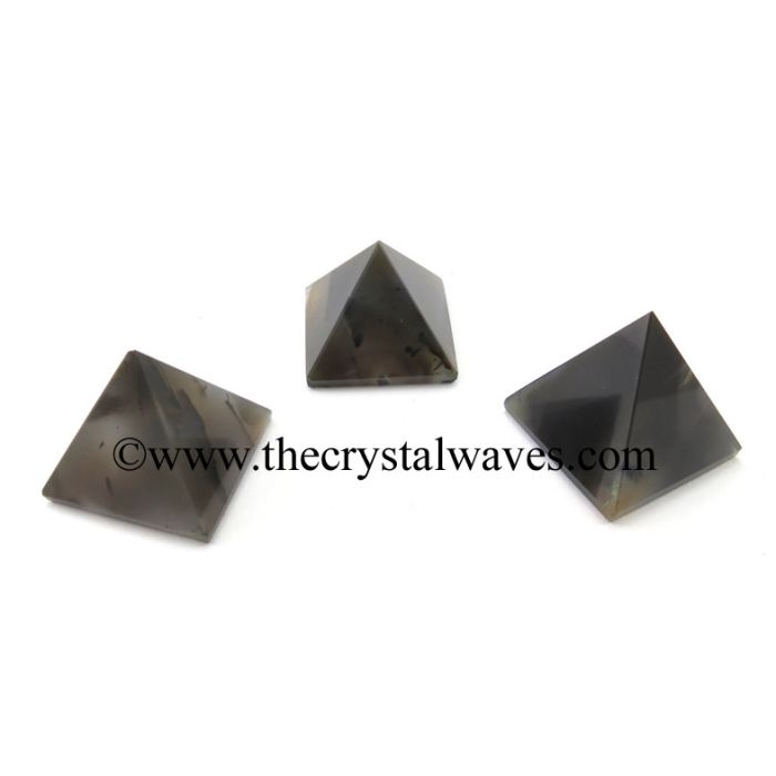Grey Khyaldar Agate Crystal pyramid