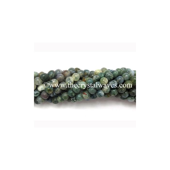  Moss Agate Round Beads