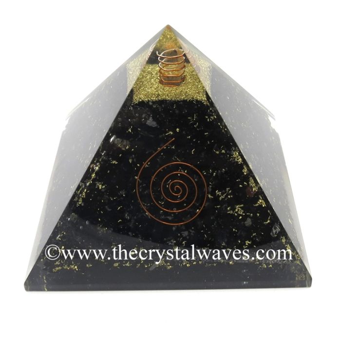 Shungite Chips Big Orgone Pyramids With Copper Wrrapped Crystal Point
