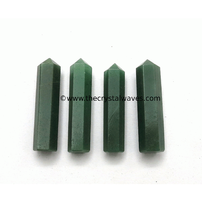 Green Aventurine Dark 1.5 to 2 Inch Pencil 6 to 8 Facets
