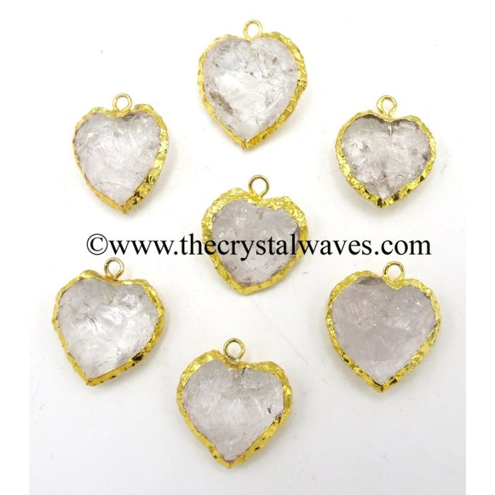 Crystal Quartz Electroplated Small Heart Pendant