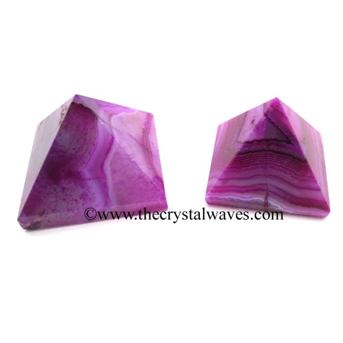 Pink Banded Onyx Chalcedony less than 15mm pyramid 